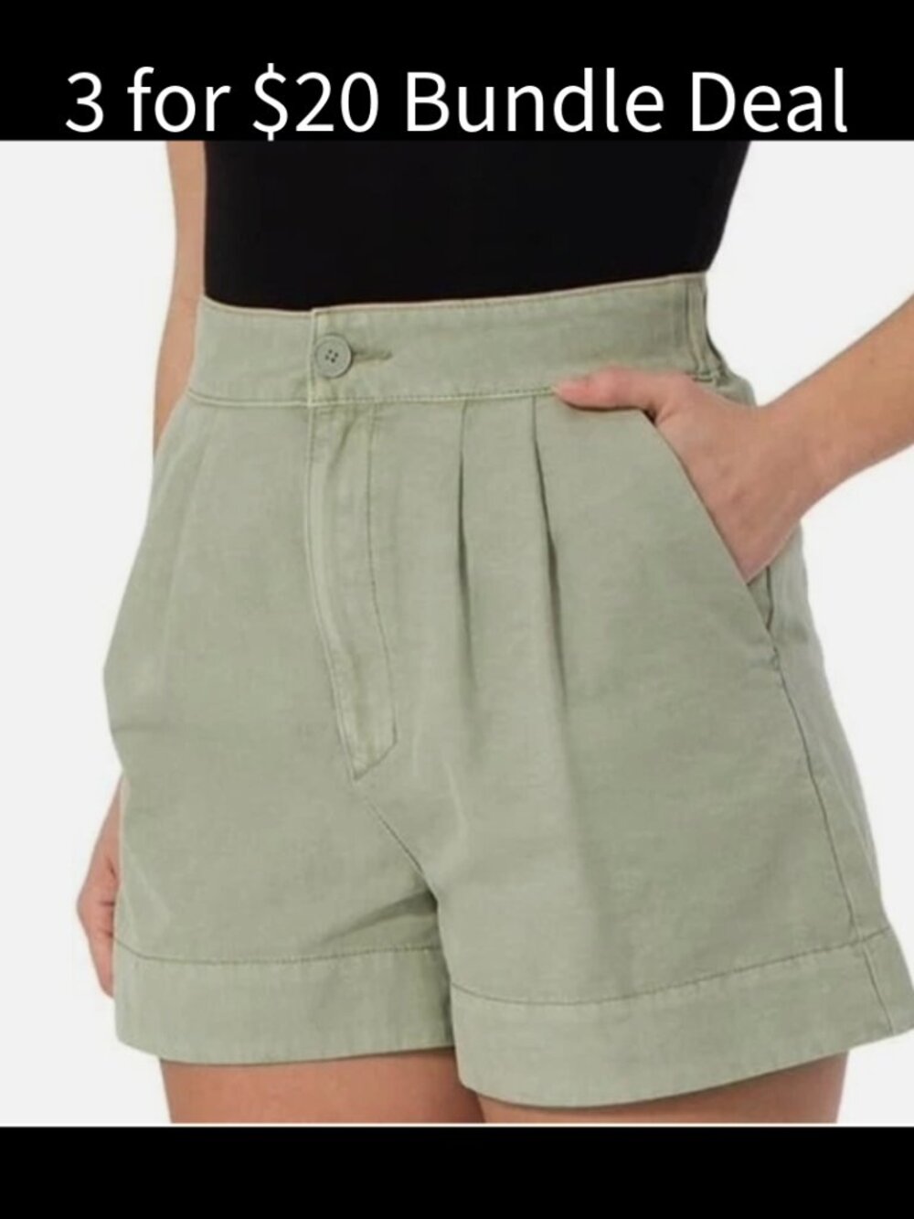 Joie Sage Green Linen Blend Pleated Shorts – Size XS High Waist